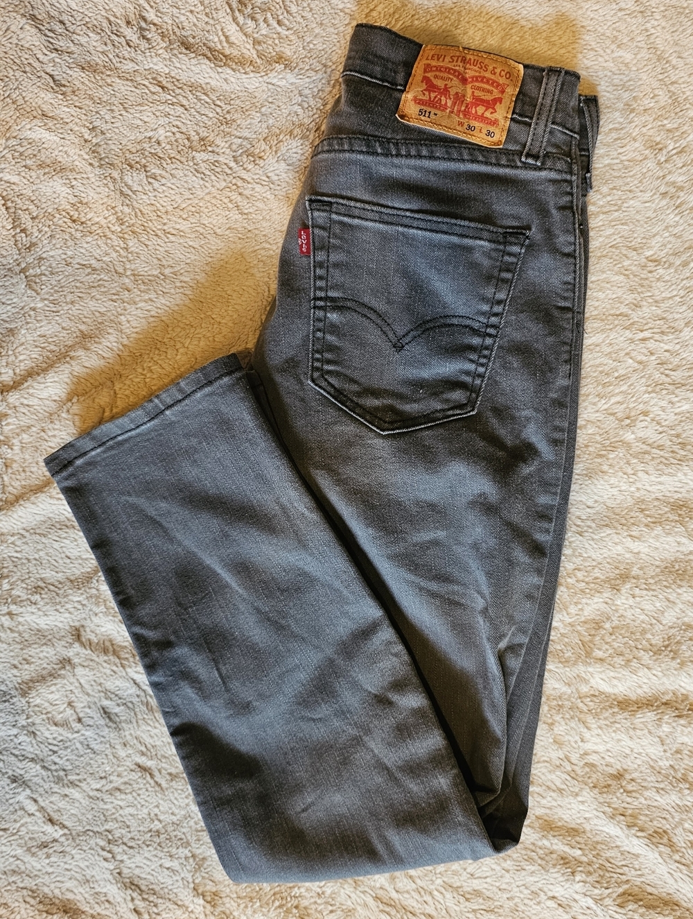 Levi's 511 Jeans Men's Slim Fit Gray Wash Denim Size 30×30